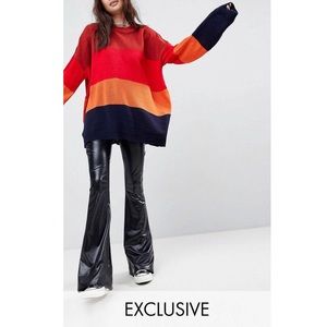 ASOS BLACK VINYL PLEATHER PANT SIZE M